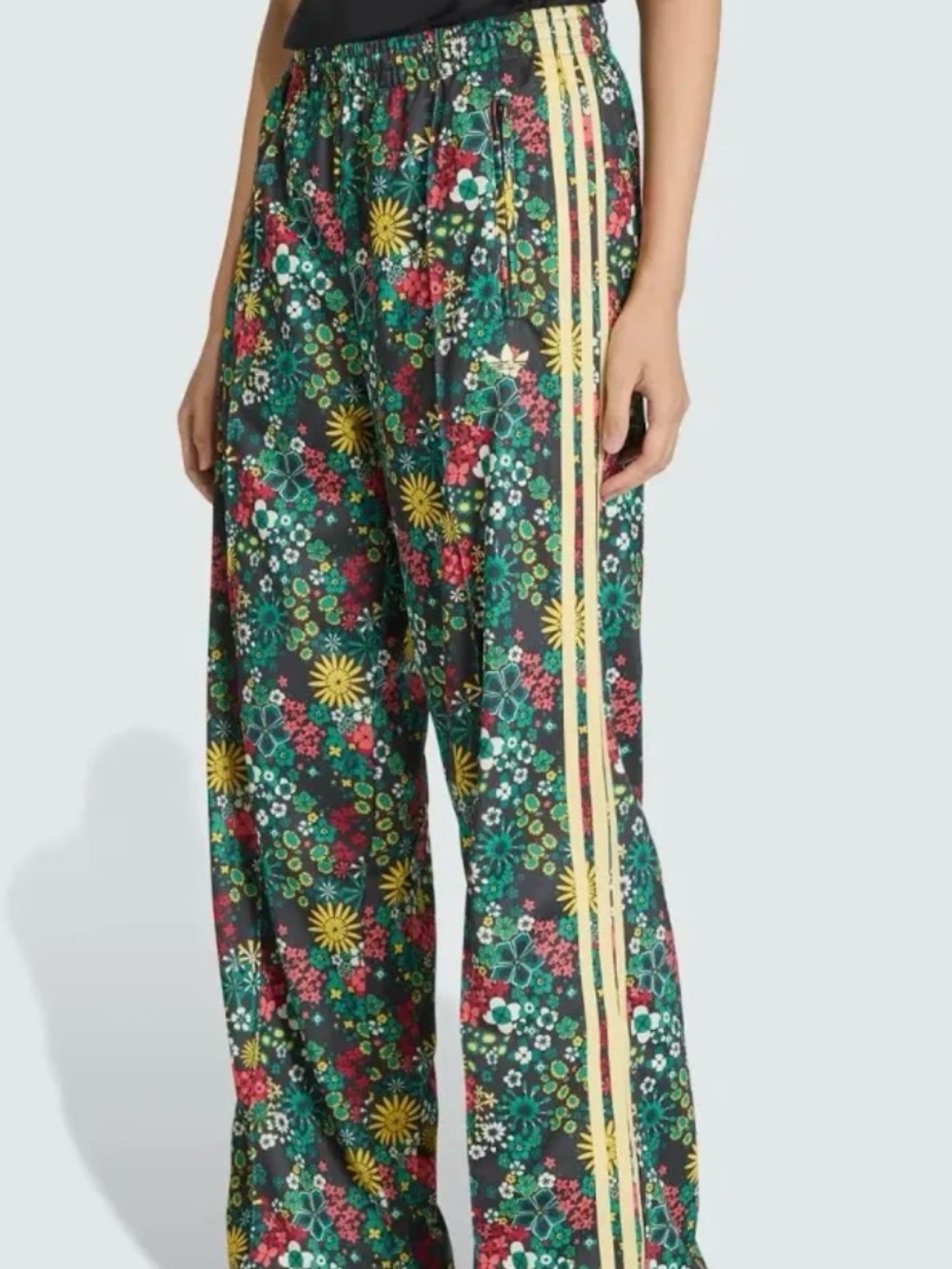 Women’s Adidas x Liberty London Wide-Leg Track Pants in Black and Multicolor